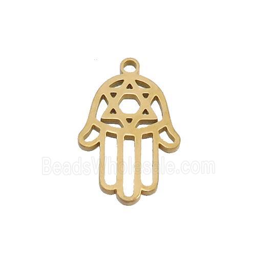 Stainless Steel Hamsahand Charm Pendant Gold Plated