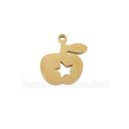 Stainless Steel Apple Charms Pendant Gold Plated