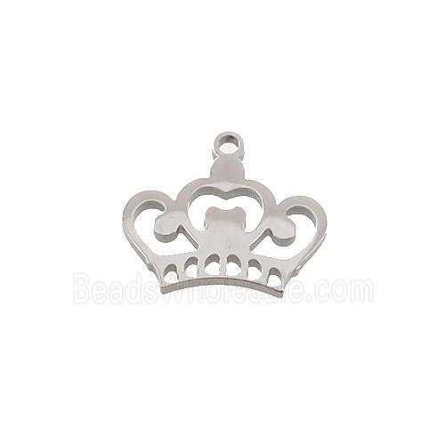 Raw Stainless Steel Crown Charms Pendant