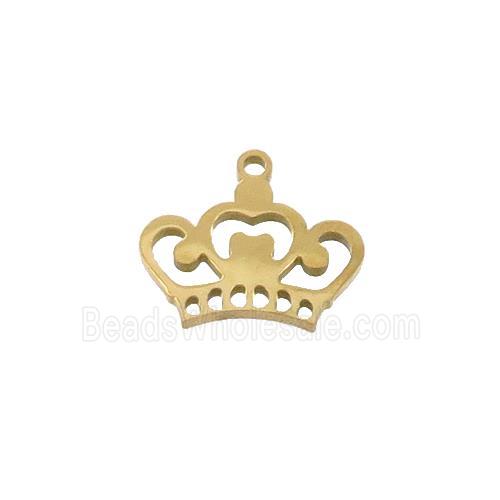 Stainless Steel Crown Charms Pendant Gold Plated