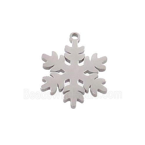 Raw Stainless Steel Snowflake Charms Pendant