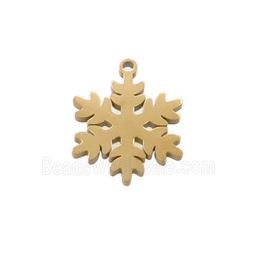 Stainless Steel Snowflake Charms Pendant Gold Plated