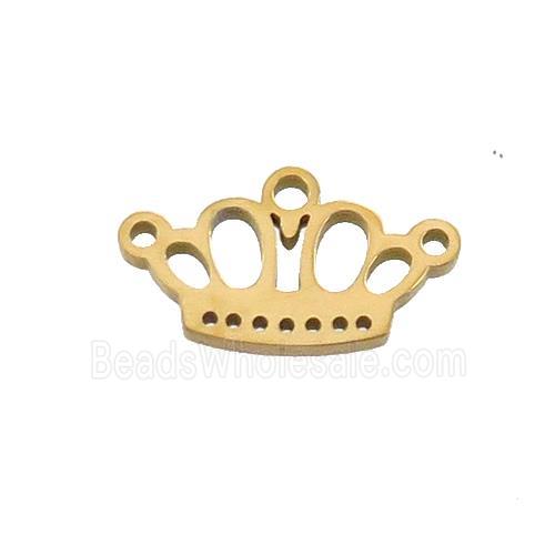 Stainless Steel Crown Charms Pendant 2loops Gold Plated