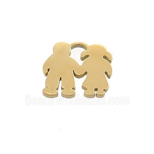 Stainless Steel Couple Pendant Gold Plated