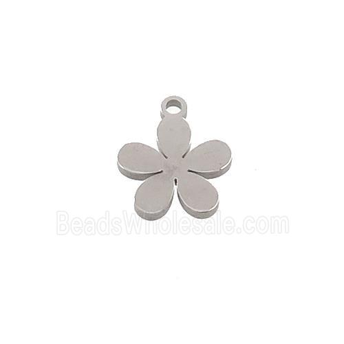 Raw Stainless Steel Flower Pendant
