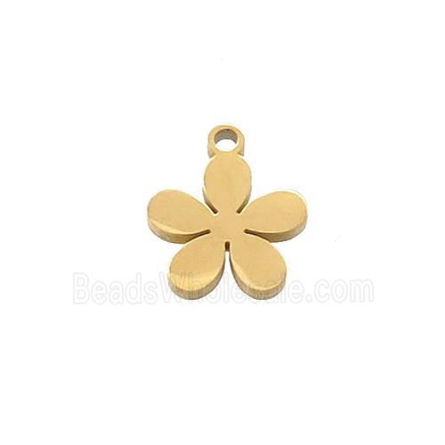 Stainless Steel Flower Pendant Gold Plated