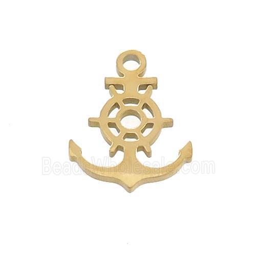 Stainless Steel Anchor Charms Pendant Gold Plated