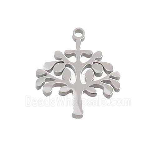 Raw Stainless Steel Tree Charms Pendant