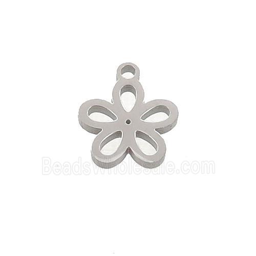 Raw Stainless Steel Flower Pendant