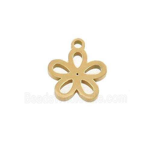 Stainless Steel Flower Pendant Gold Plated