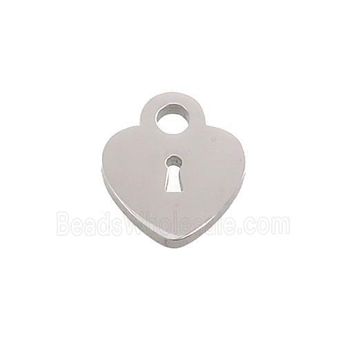 Raw Stainless Steel Heart Lock Charms Pendant