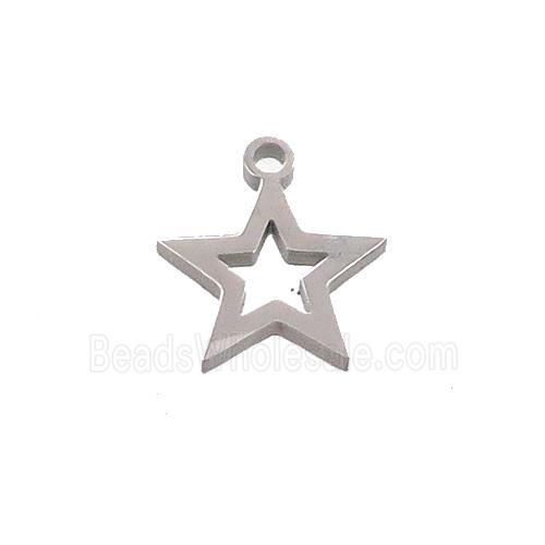 Raw Stainless Steel Star Charms Pendant