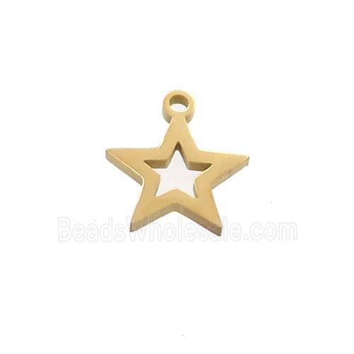 Stainless Steel Star Charms Pendant Gold Plated