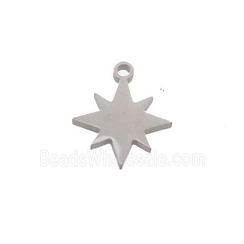 Raw Stainless Steel Northstar Charms Pendant
