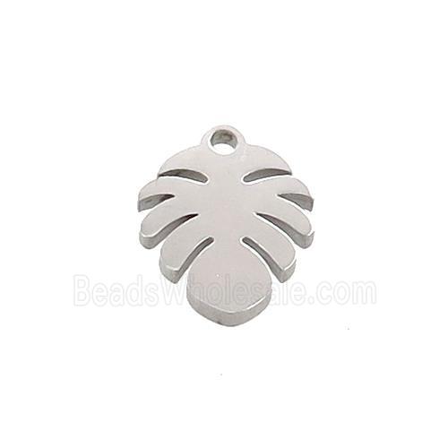 Raw Stainless Steel Monstera Plants Leaf Charms Pendant