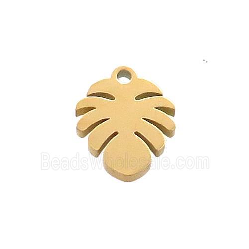 Stainless Steel Monstera Plants Leaf Charms Pendant Gold Plated