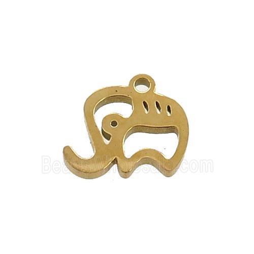 Stainless Steel Elephant Charms Pendant Gold Plated