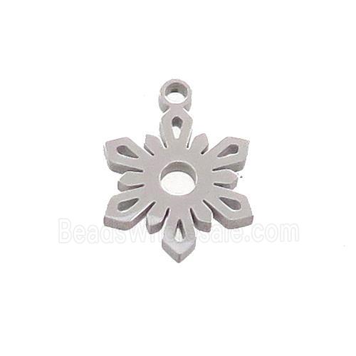 Raw Stainless Steel Snowflake Charms Pendant