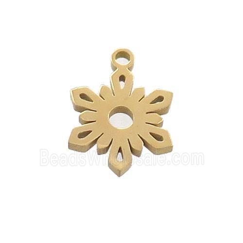 Stainless Steel Snowflake Charms Pendant Gold Plated