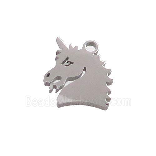 Raw Stainless Steel HorseHead Charms Pendant
