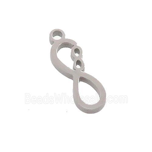 Raw Stainless Steel Infinity Charms Pendant