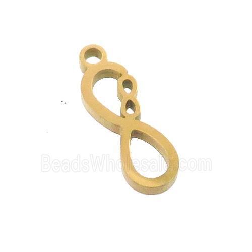 Stainless Steel Infinity Charms Pendant Gold Plated