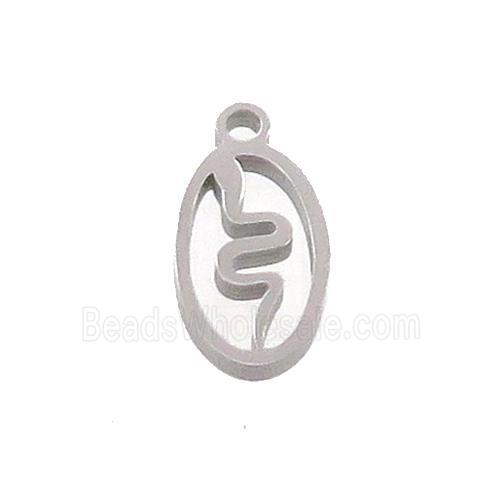 Raw Stainless Steel Snake Charms Pendant