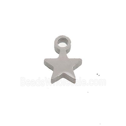 Raw Stainless Steel Star Charms Pendant