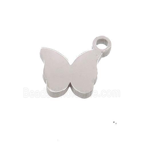 Raw Stainless Steel Butterfly Charms Pendant