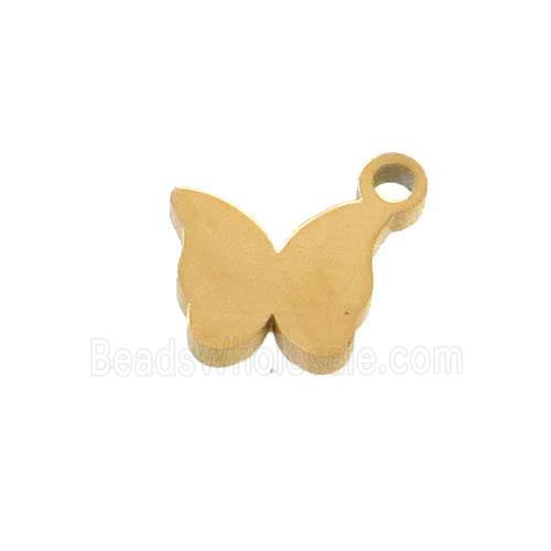 Stainless Steel Butterfly Charms Pendant Gold Plated