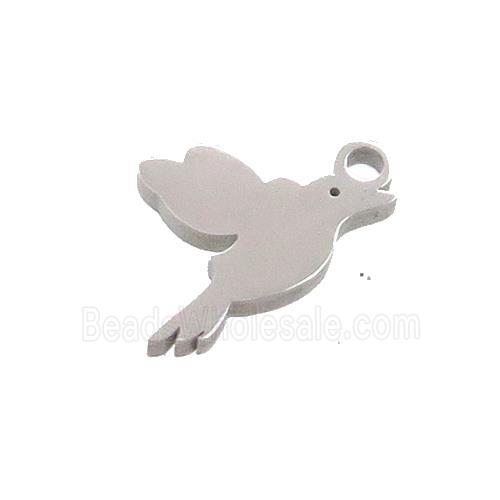Raw Stainless Steel Birds Charms Pendant