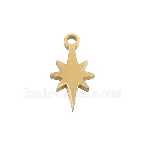 Stainless Steel Northstar Pendant Gold Plated