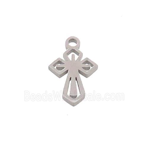 Raw Stainless Steel Cross Charms Pendant