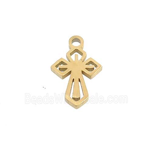 Stainless Steel Cross Charms Pendant Gold Plated
