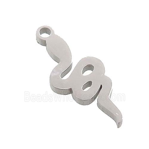Raw Stainless Steel Snake Charms Pendant