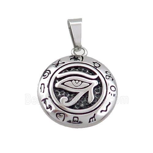 Stainless Steel Horus Eye Charms Pendant Zodiac Antique Silver