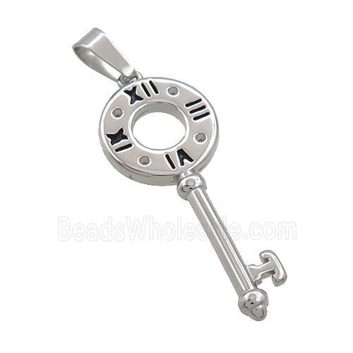 Raw Stainless Steel Key Charms Pendant