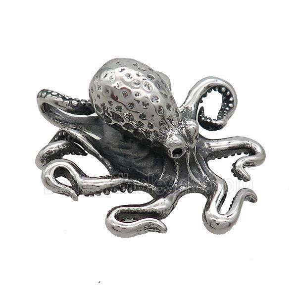 Stainless Steel Octopus Charms Pendant Antique Silver