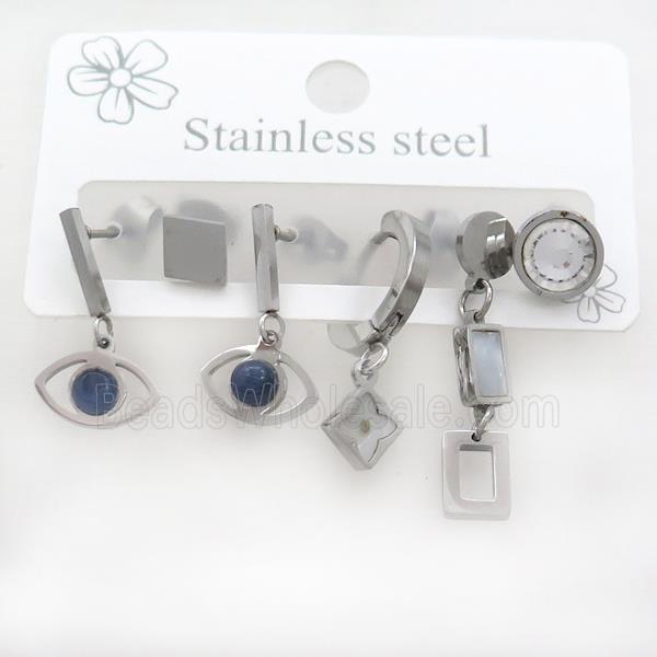 Raw Stainless Steel Earrings Eye
