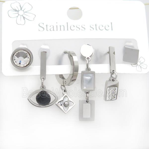 Raw Stainless Steel Earrings Mixed Shapes
