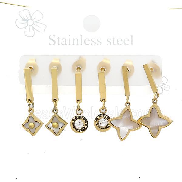 Stainless Steel Earrings Northstar Gold Plated