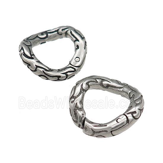Stainless Steel Carabiner Clasp Antique Silver
