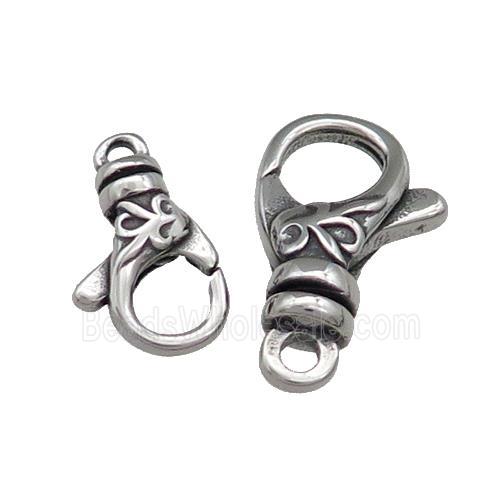 Stainless Steel Lobster Clasp Antique Silver