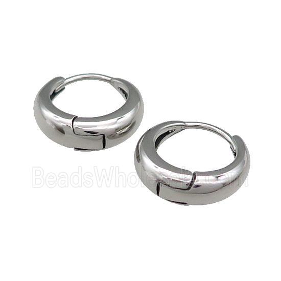 Stainless Steel Hoop Earrings Antique Silver