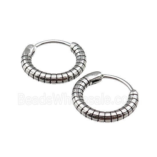 Stainless Steel Hoop Earrings Antique Silver