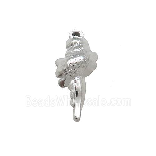 Raw Stainless Steel Spiral Shell Pendant