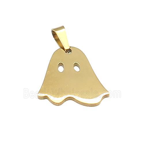 Stainless Steel Pendant Halloween Ghost Gold Plated