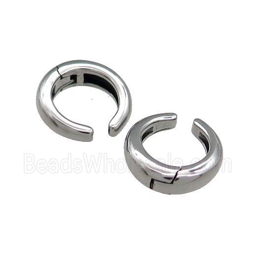 Stainless Steel Clip Earrings Antique Silver