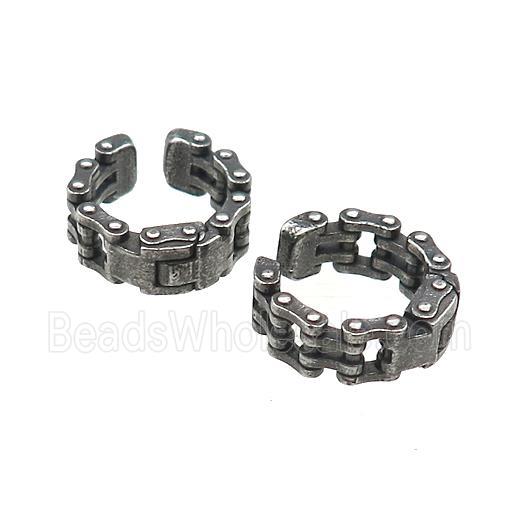 Stainless Steel Clip Earrings Antique Silver
