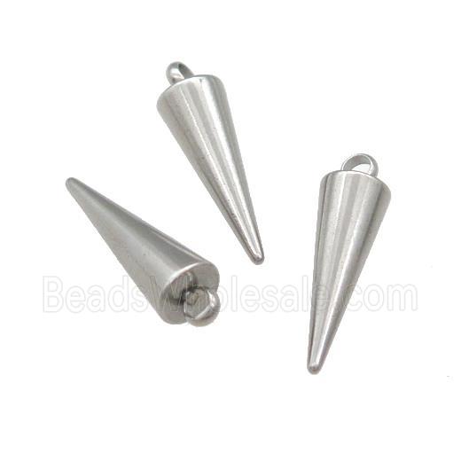Raw Stainless Steel Bullet Pendulum Pendant